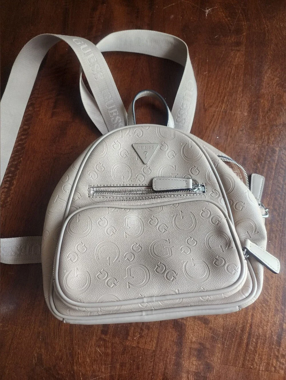 GUESS Taupe Backpack with Adjustable Strap